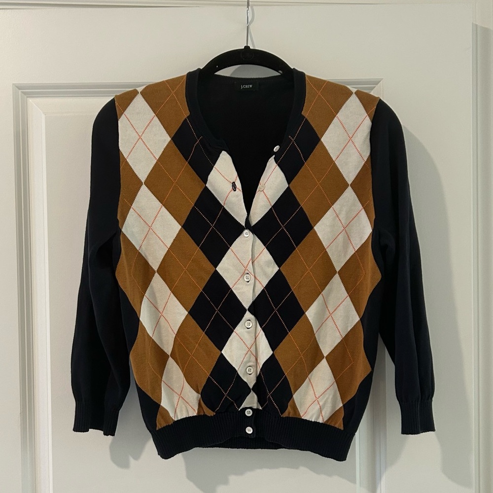 Vintage J.Crew Argyle Cardigan